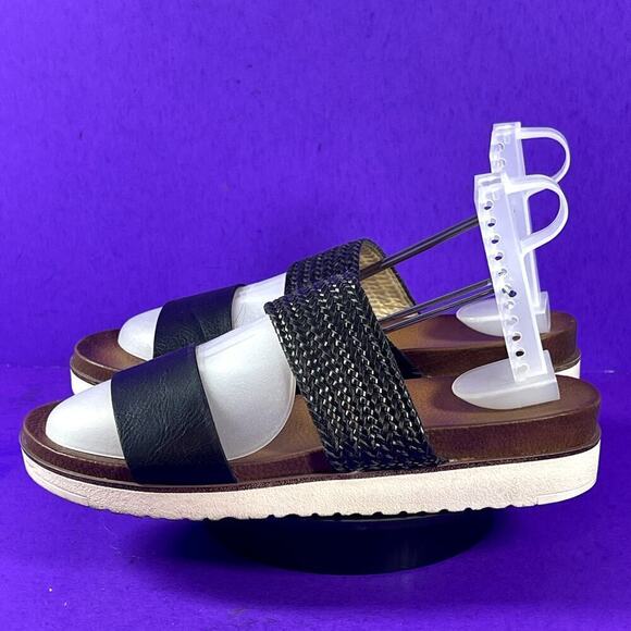 Kensie Women's Black Dustie Double Strap Flat Slide Sandals Shoe Size 7.5 - Picture 3 of 8